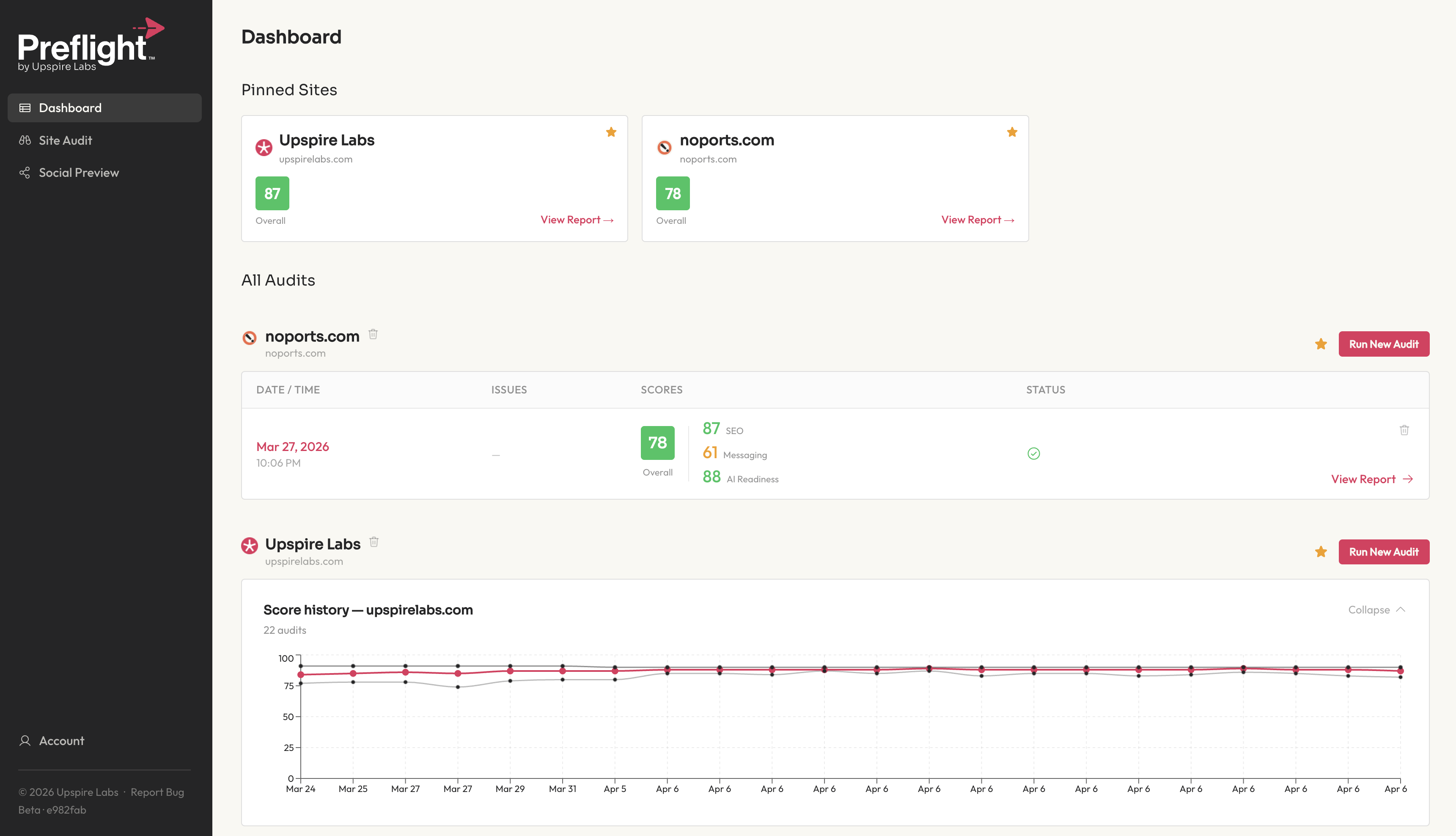 Preflight dashboard